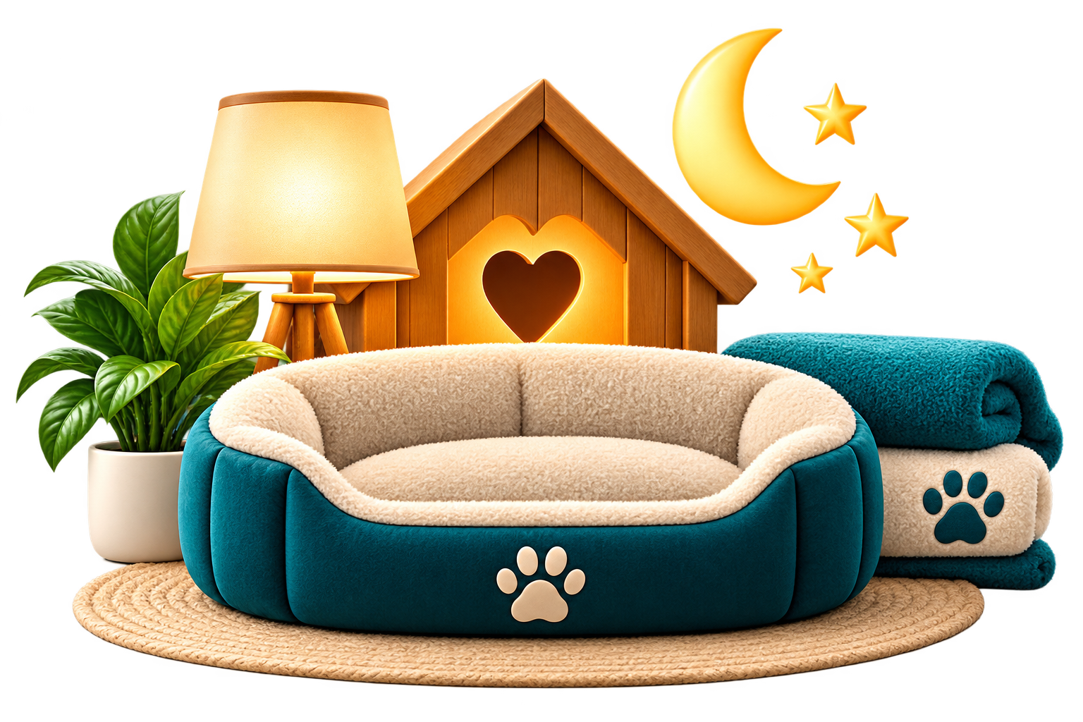 A pet resting comfortably in a caring environment